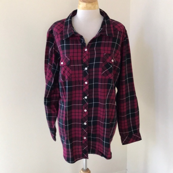 torrid Tops - Torrid SZ 3X plaid front button cotton long sleeve shirt.